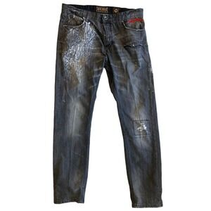Akoo Men's Straight Jeans - Black and Gray